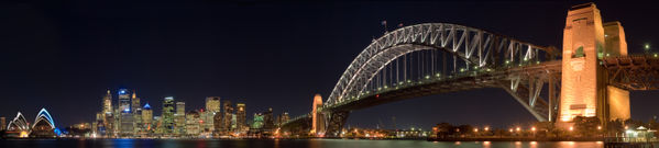 Puente del puerto de Sídney en la noche